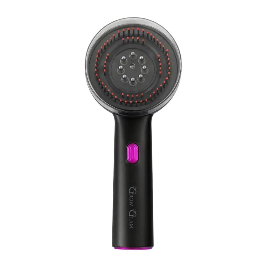 Grow Glam 3-in-1 Rechargeable Scalp Massager with Red Light Therapy & Oil Infusion